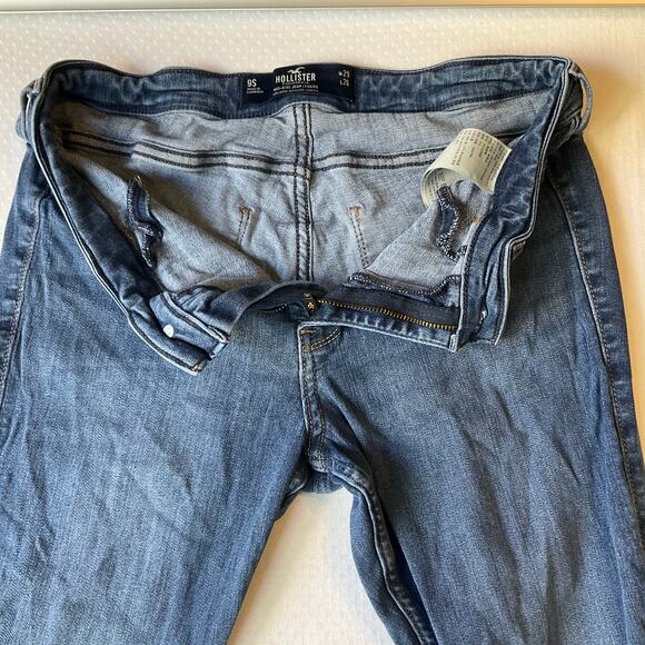Hollister Women Jeans Leggings size 9S / W29 L26 Blue Mid Rise Stretch Boot Cut - Picture 2 of 10